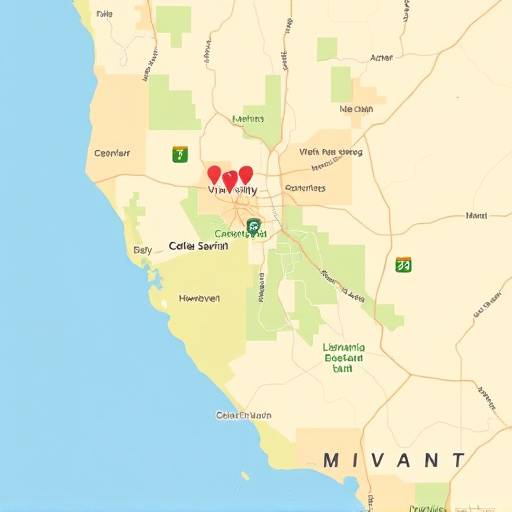 Map showing the location of Vibrant Vitality at 789 Oak Avenue, Anytown, CA 91234
